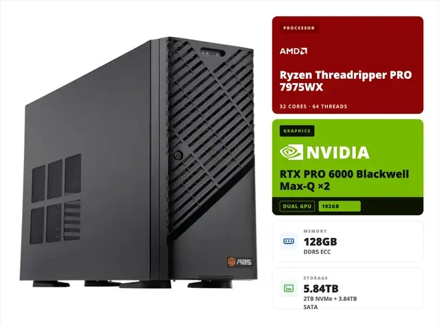 ABS AI Workstation – Dual RTX PRO 6000